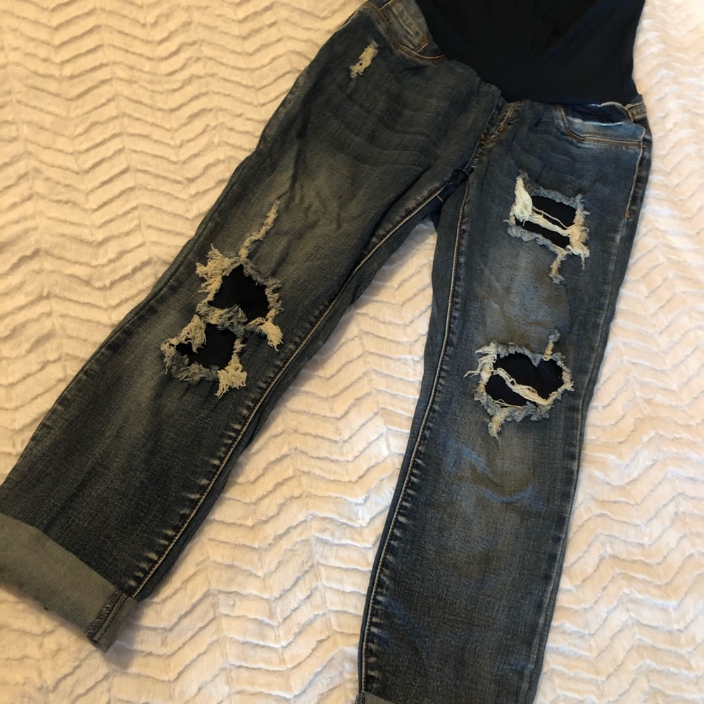 🔥5 for $25 S.O.N.G. Maternity boyfriend jeans small - Picture 2 of 5